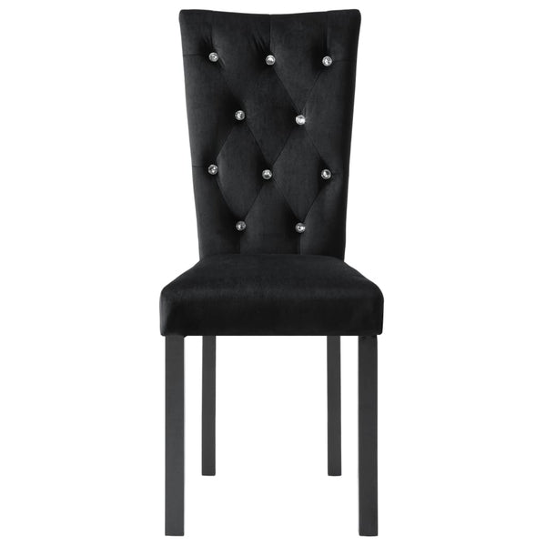 vidaXL Chaises de salle à manger 6 pcs Velours noir