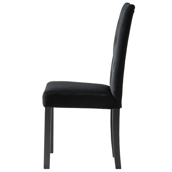 vidaXL Chaises de salle à manger 6 pcs Velours noir