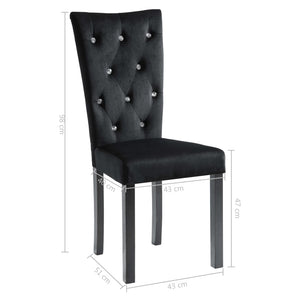 vidaXL Chaises de salle à manger 6 pcs Velours noir