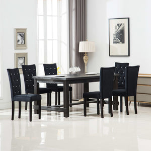 vidaXL Chaises de salle à manger 6 pcs Velours noir
