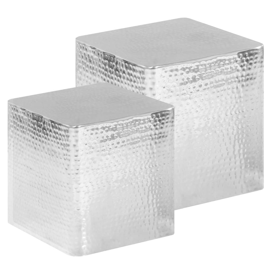 vidaXL Tables basses 2 pcs Aluminium Argenté