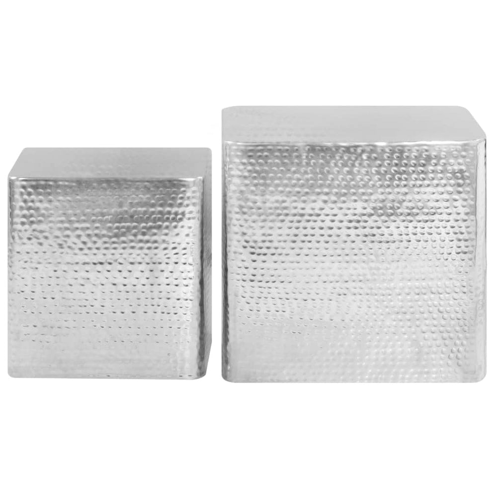 vidaXL Tables basses 2 pcs Aluminium Argenté