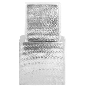 vidaXL Tables basses 2 pcs Aluminium Argenté