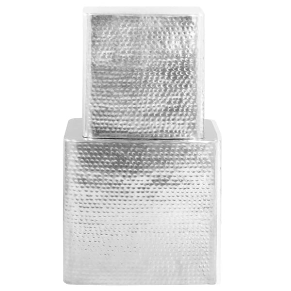 vidaXL Tables basses 2 pcs Aluminium Argenté