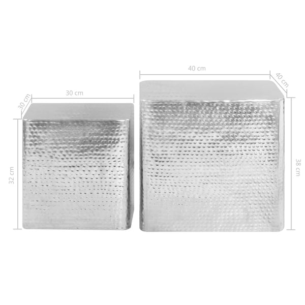 vidaXL Tables basses 2 pcs Aluminium Argenté