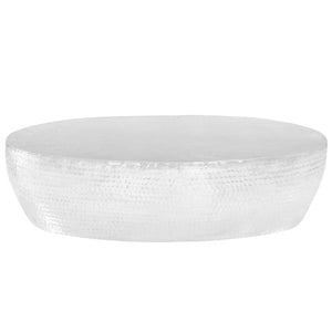 Couchtisch Silber gehämmert 100 x 50 x 28 cm Aluminium
