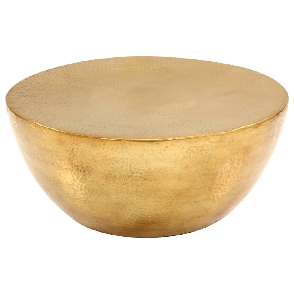 vidaXL Table basse en aluminium martelé 70x30 cm Laiton