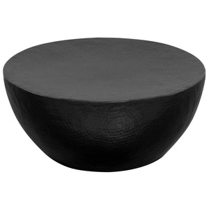 Couchtisch aus Gehämmertem Aluminium 70x30 cm Schwarz