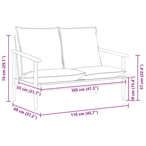 vidaXL Canapé 2 places en cuir véritable et bois d'acacia marron