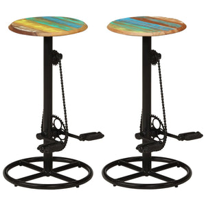 vidaXL Bar Stools 2 pcs Solid Reclaimed Wood
