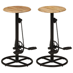 vidaXL Tabourets de bar 2 pcs Bois de manguier massif