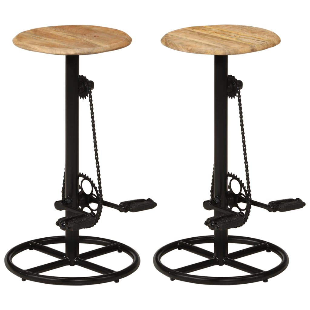 vidaXL Tabourets de bar 2 pcs Bois de manguier massif
