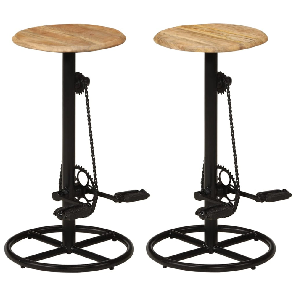vidaXL Bar Stools 2 pcs. Solid Mango Wood
