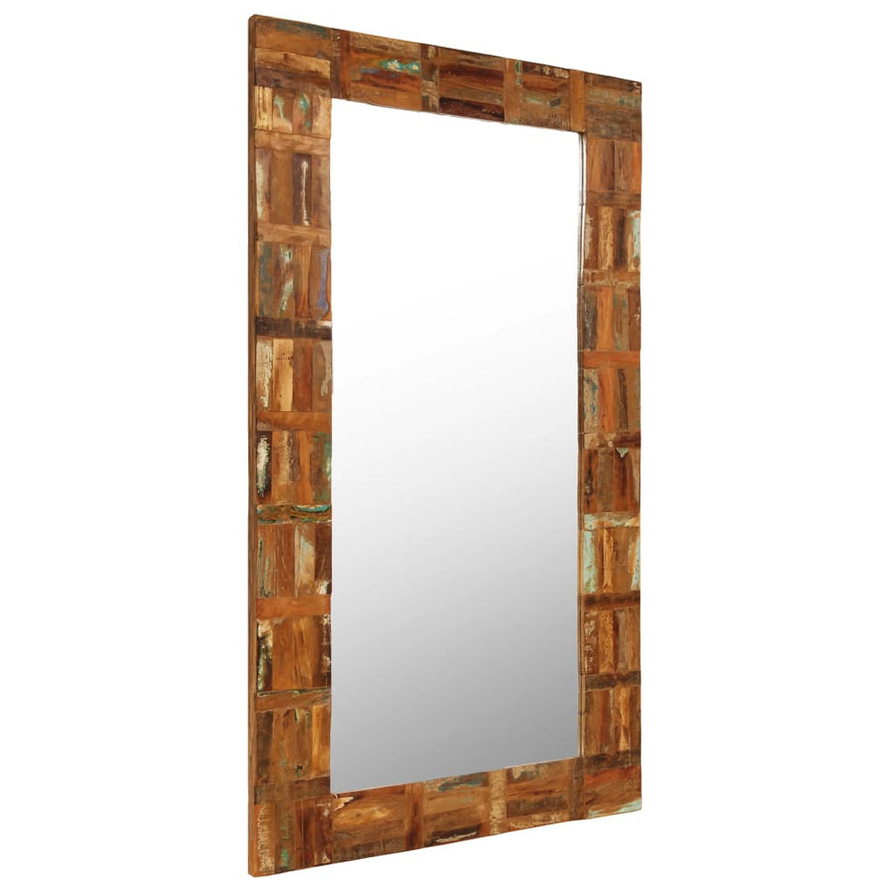 vidaXL Miroir mural en bois de récupération massif 60x120 cm