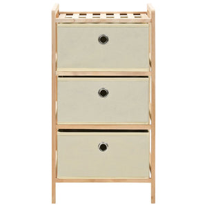 vidaXL Commode en osier avec 3 paniers en tissu Cèdre Beige