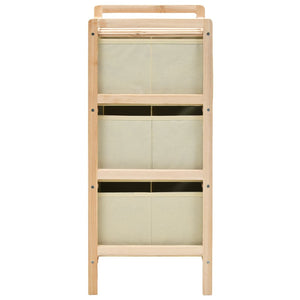 vidaXL Commode en osier avec 3 paniers en tissu Cèdre Beige
