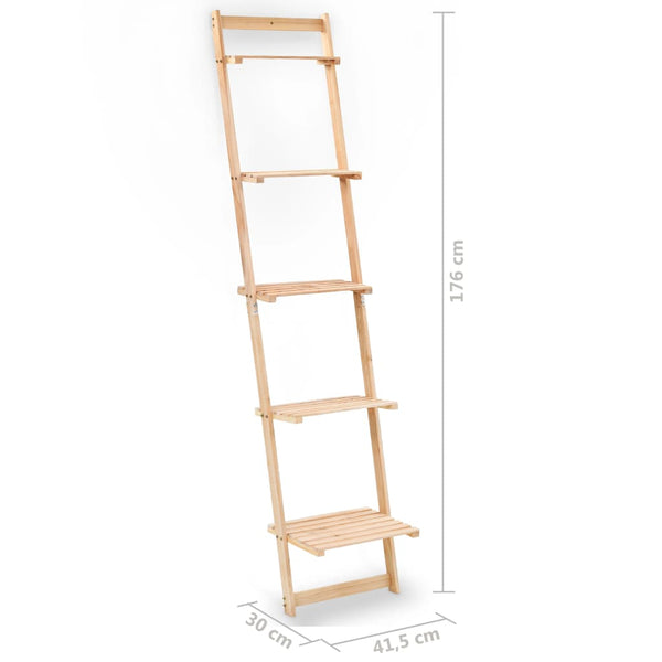 vidaXL Étagère échelle en bois de cèdre 41,5x30x176 cm