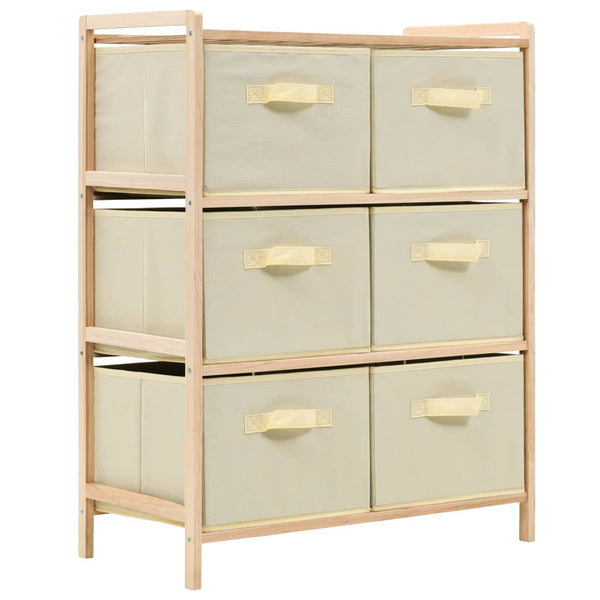 vidaXL Commode en bois de cèdre avec 6 paniers en tissu Beige