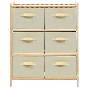 vidaXL Commode en bois de cèdre avec 6 paniers en tissu Beige