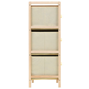 vidaXL Commode en bois de cèdre avec 6 paniers en tissu Beige
