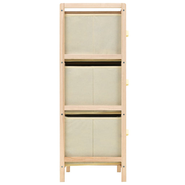 vidaXL Commode en bois de cèdre avec 6 paniers en tissu Beige