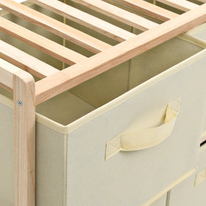 vidaXL Commode en bois de cèdre avec 6 paniers en tissu Beige