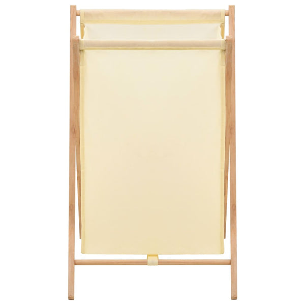Wäschekorb Zedernholz und Stoff Beige 42x41x64 cm