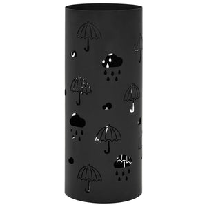 vidaXL Porte-parapluies motif parapluie acier noir