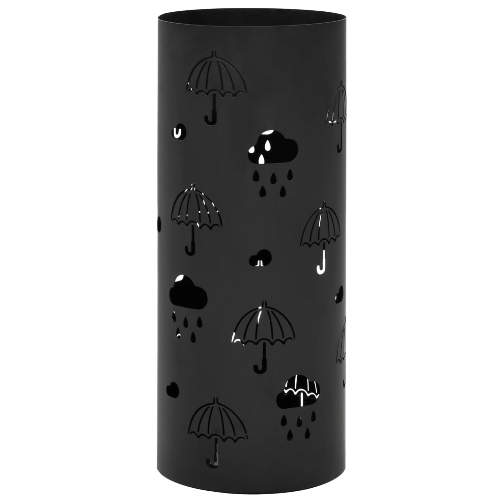 vidaXL Porte-parapluies motif parapluie acier noir