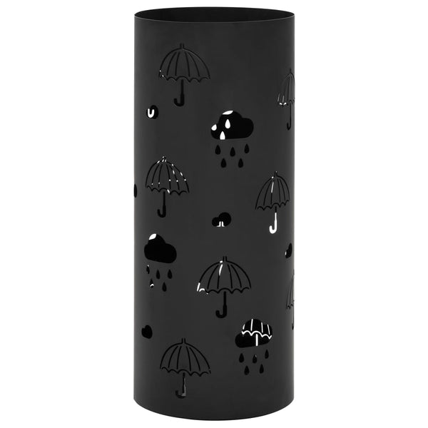 vidaXL Porte-parapluies motif parapluie acier noir