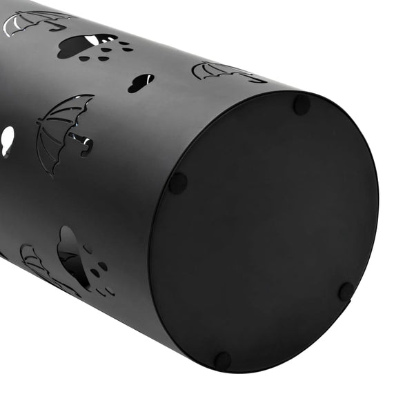 vidaXL Porte-parapluies motif parapluie acier noir