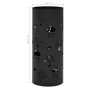 vidaXL Porte-parapluies motif parapluie acier noir