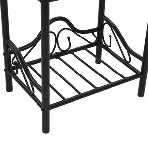 Nachttisch Stahl und Hartglas 45x30,5x60 cm Schwarz