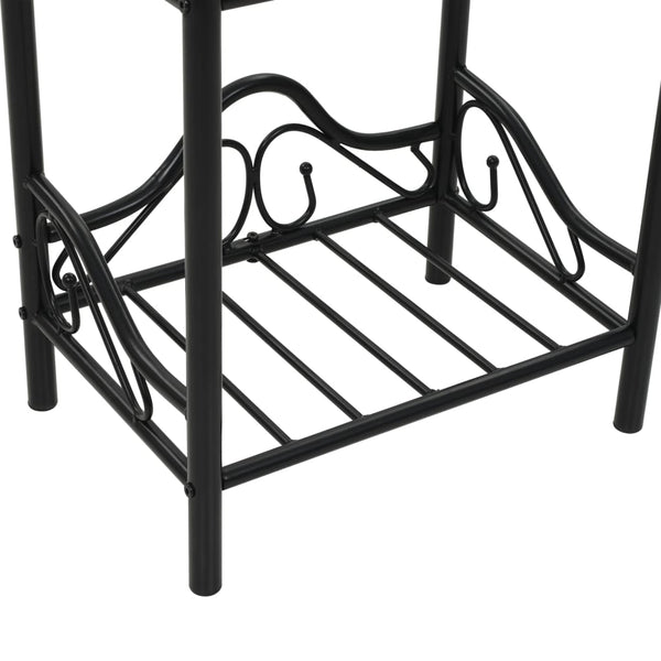 Nachttisch Stahl und Hartglas 45x30,5x60 cm Schwarz