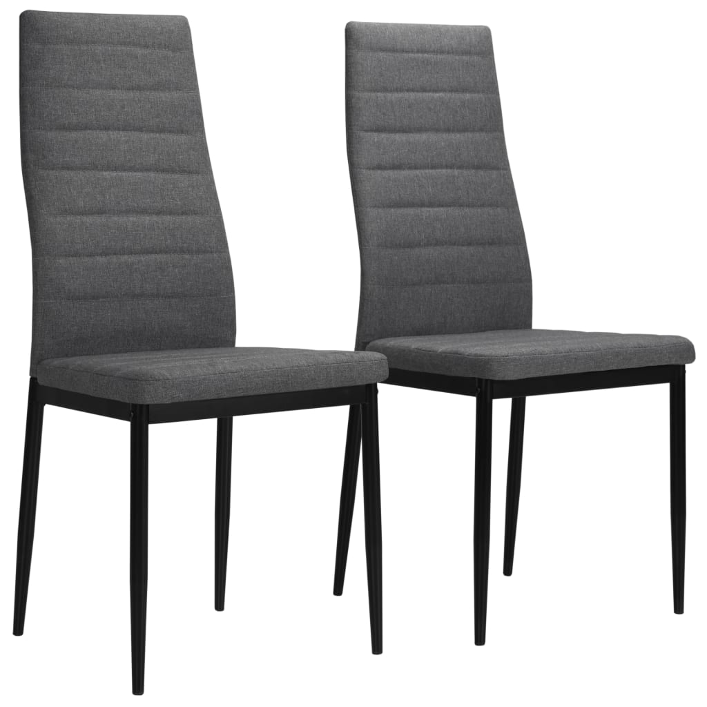 vidaXL Dining Chairs 2 pcs Light Grey Fabric