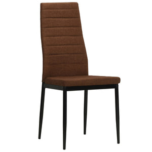 vidaXL Dining Chairs 2 pcs Brown Fabric