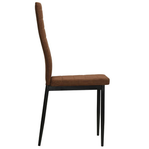 vidaXL Dining Chairs 2 pcs Brown Fabric