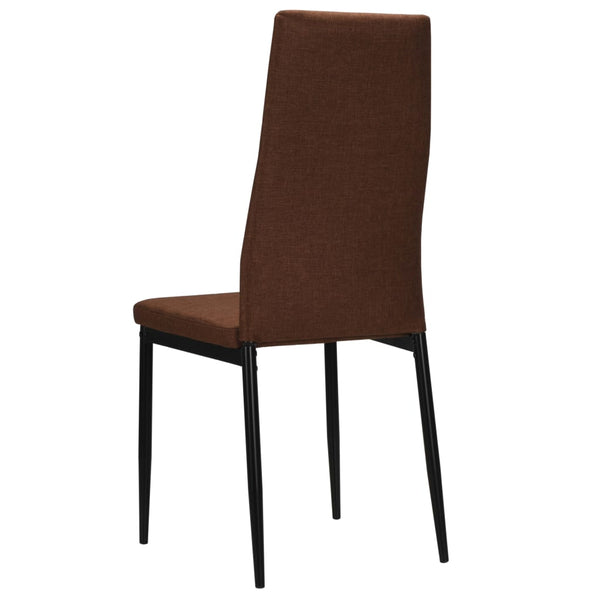 vidaXL Dining Chairs 2 pcs Brown Fabric