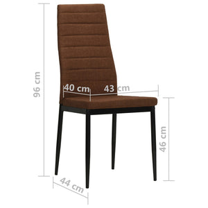 vidaXL Dining Chairs 2 pcs Brown Fabric