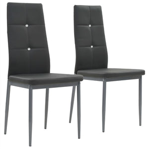 vidaXL Dining Chairs 2 pcs Grey Artificial Leather