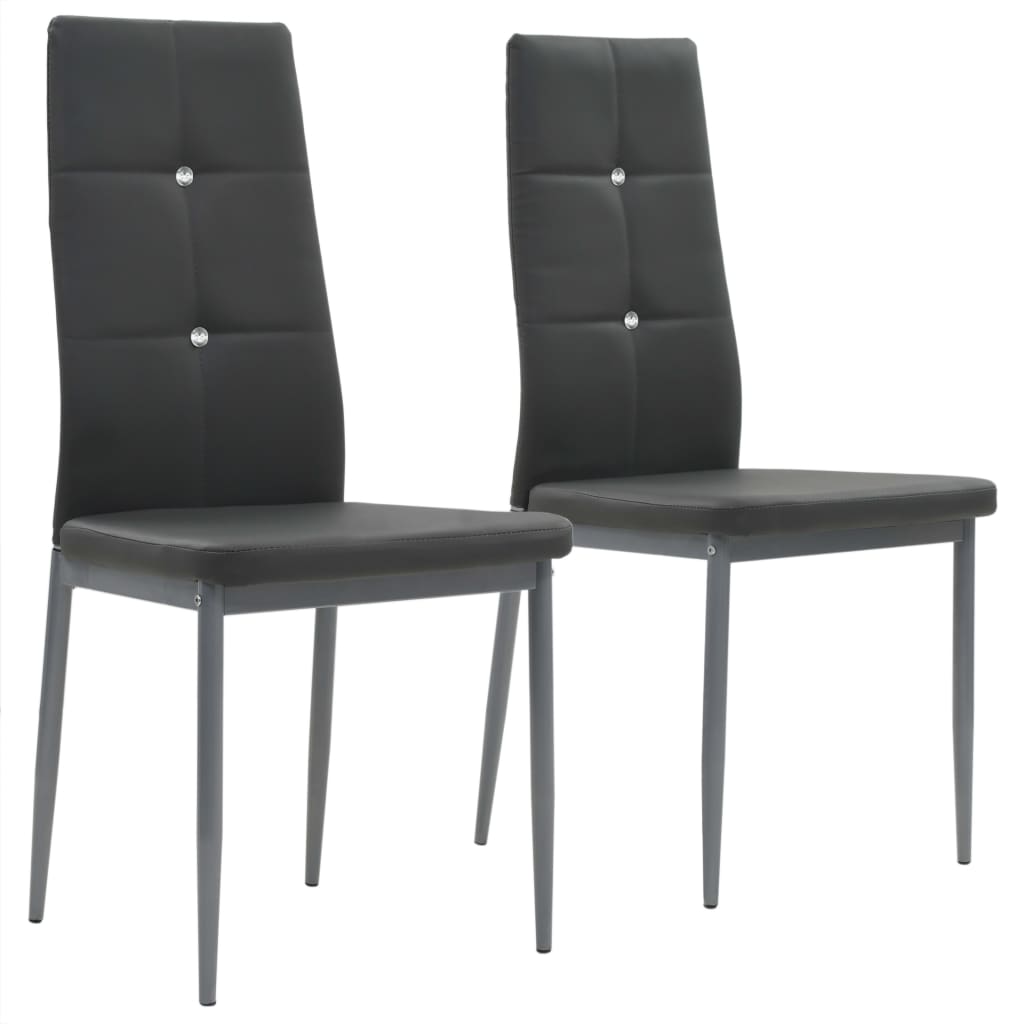 vidaXL Dining Chairs 2 pcs Grey Artificial Leather
