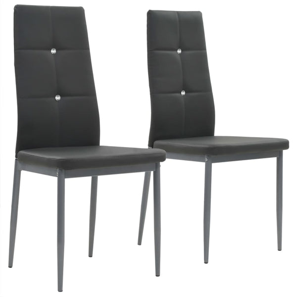 vidaXL Dining Chairs 2 pcs Grey Artificial Leather