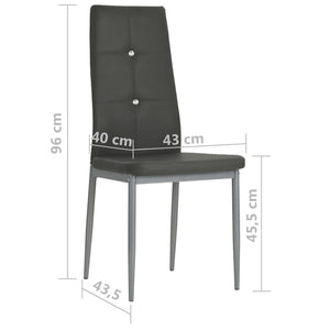 vidaXL Dining Chairs 2 pcs Grey Artificial Leather