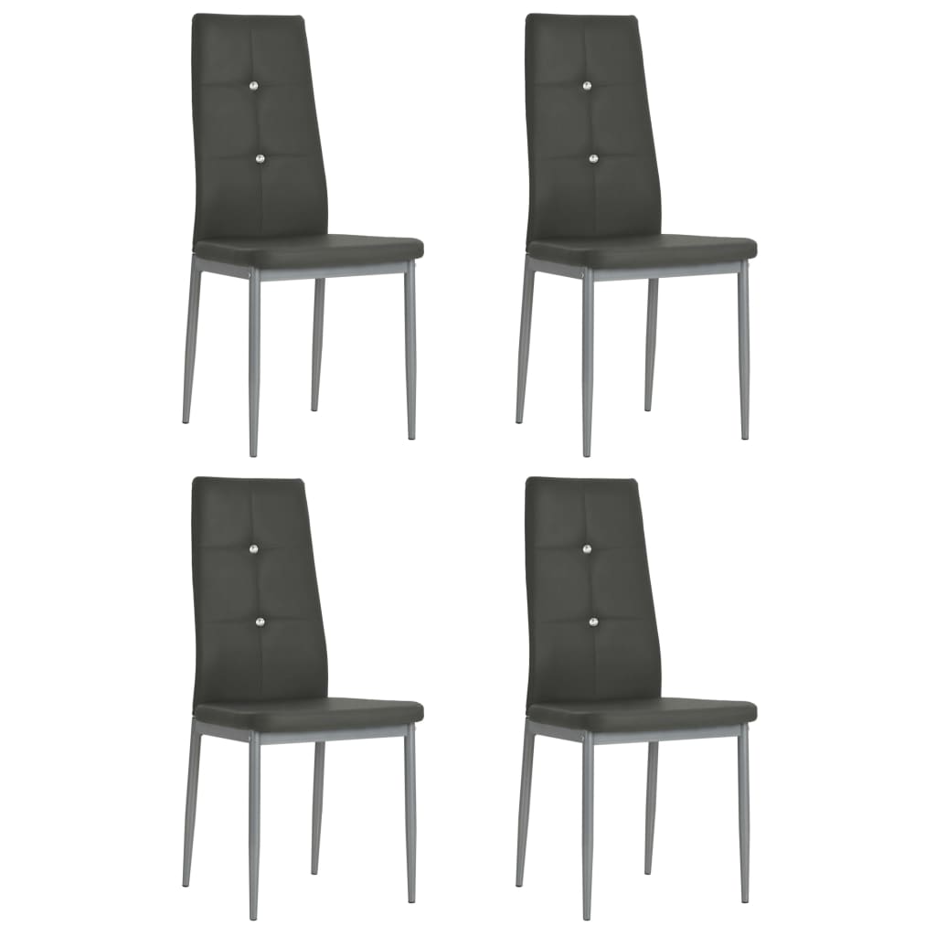 vidaXL Dining Chairs 4 pcs Grey Artificial Leather