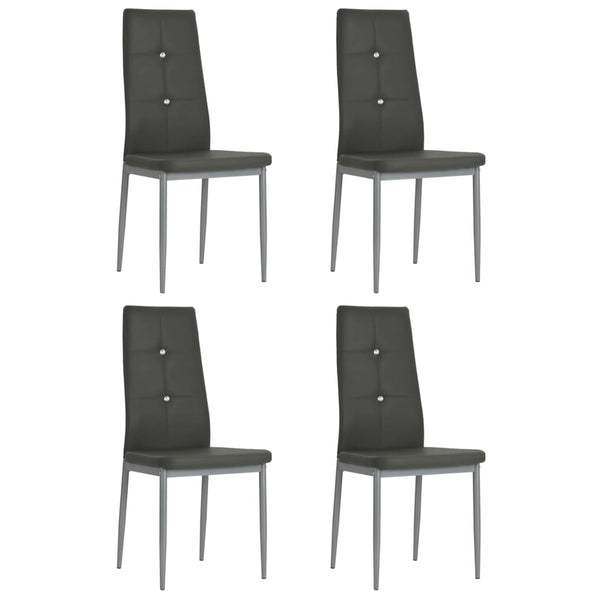 vidaXL Dining Chairs 4 pcs Grey Artificial Leather