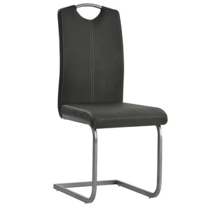 vidaXL Cantilever Chairs 4 pcs. Grey Faux Leather