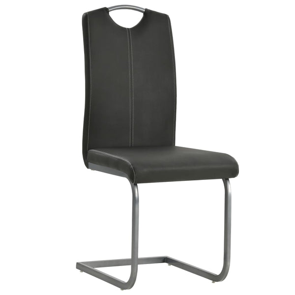 vidaXL Cantilever Chairs 4 pcs. Grey Faux Leather