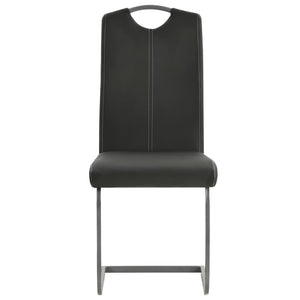 vidaXL Cantilever Chairs 4 pcs. Grey Faux Leather