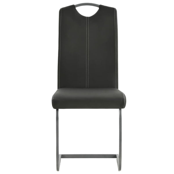 vidaXL Cantilever Chairs 4 pcs. Grey Faux Leather