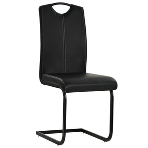 vidaXL Cantilever Chairs 2 pcs Black Faux Leather